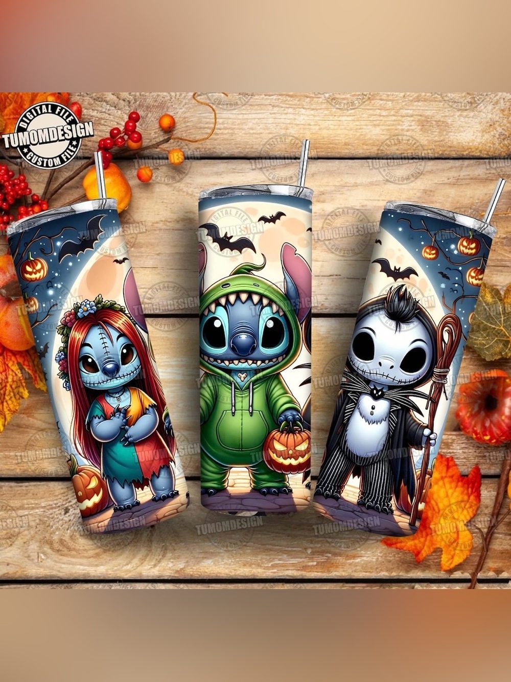 Halloween Stitch Character Stainless Steel Tumbler - Green